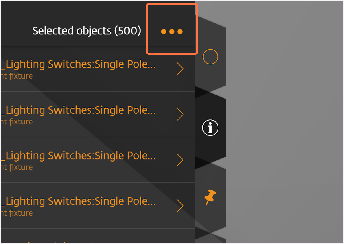 The selected objects are listed in the sidebar