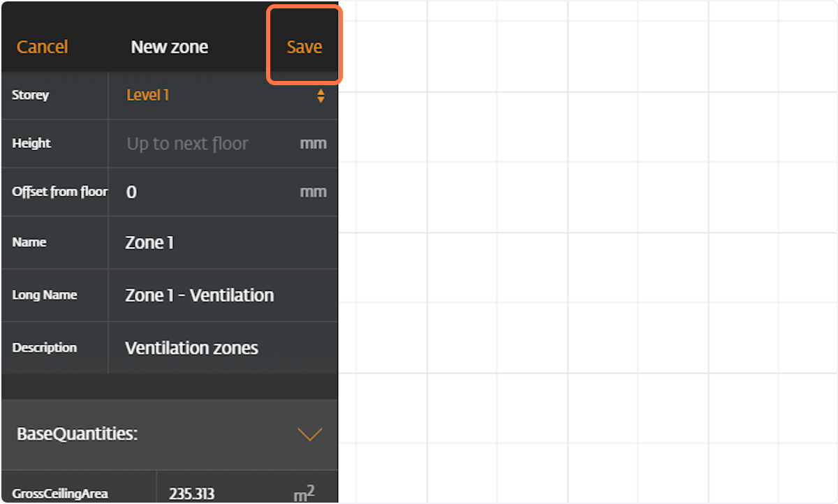 Save your new zone by clicking on Save