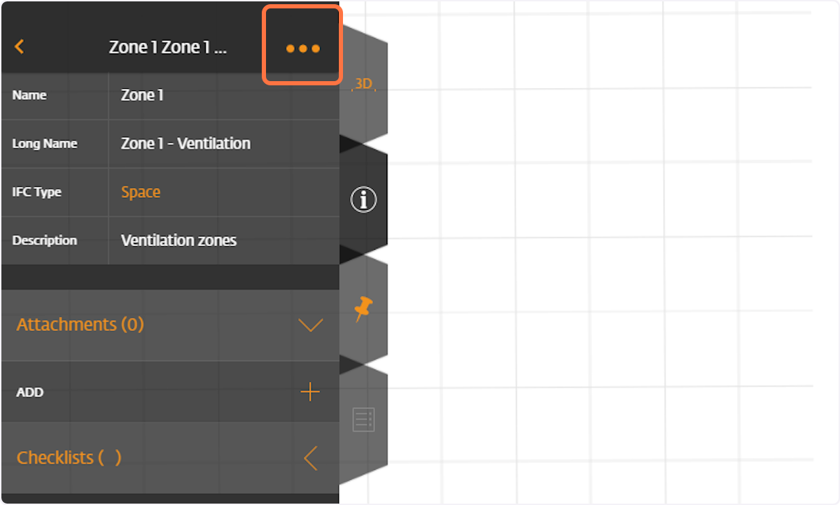 Click on the 3 dots to open the settings for zone