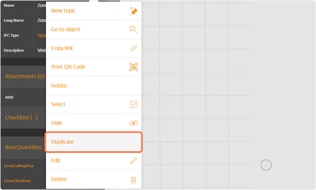 Click "Duplicate" to create a new zone with identical property values.