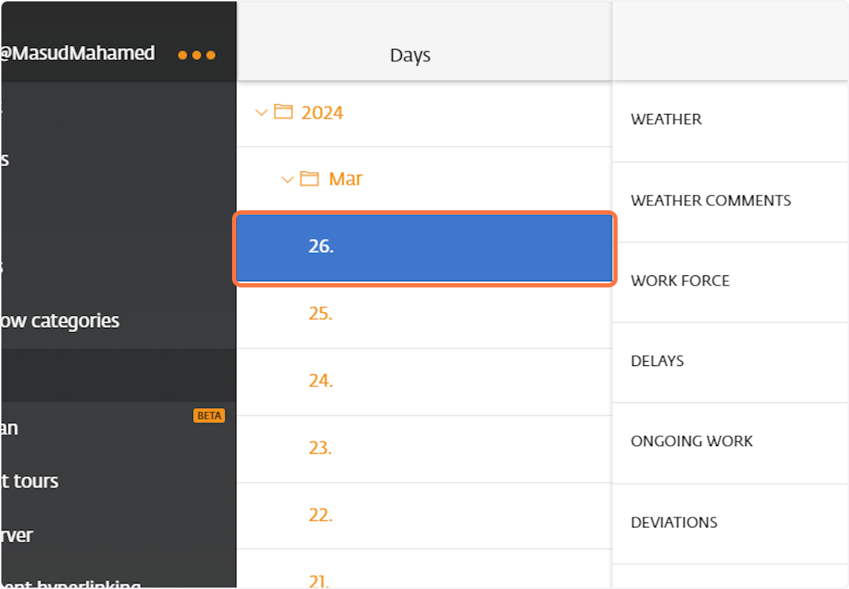 Diary opens on todays date 