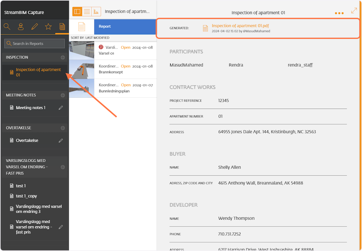 After report is generated