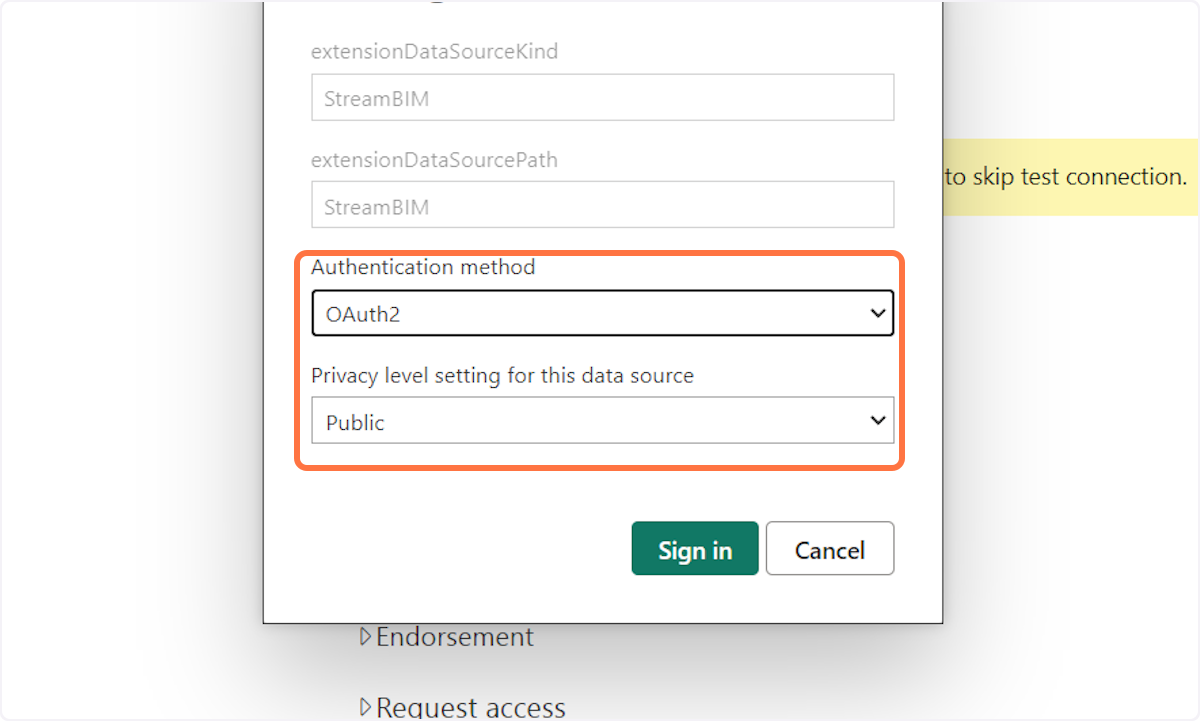 Authentication Method and Privacy Level Settings for StreamBIM