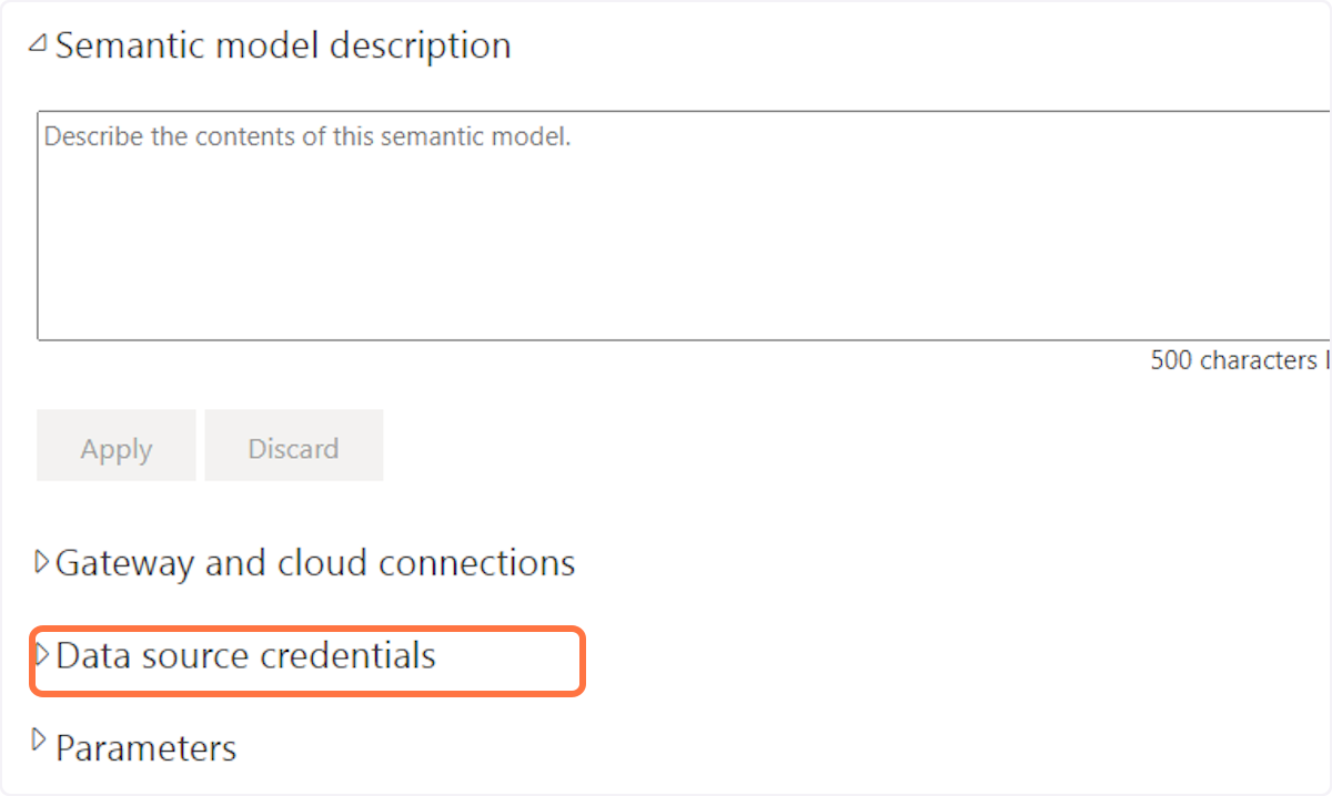 Click on Data source credentials