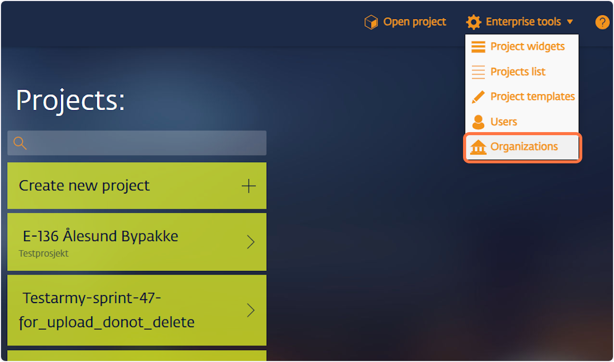 Accessing the Organization UI in StreamBIM