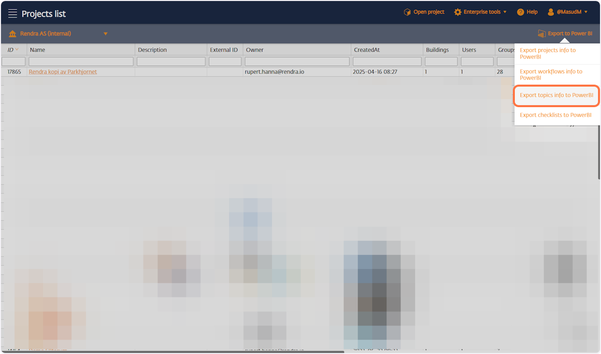 Exporting Project Data from StreamBIM to Power BI